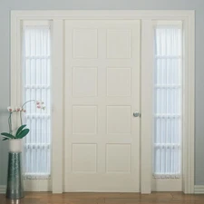 Emily Sheer Voile Rod Pocket 28 x 72 White Door Sidelight Curtain Panel