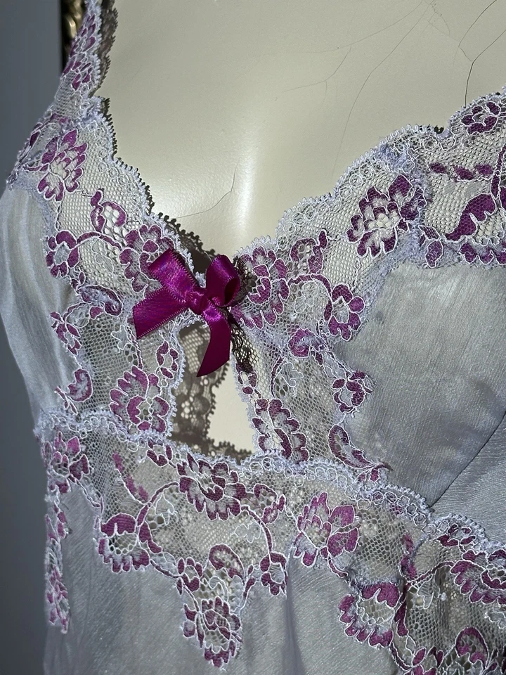 VICTORIA’S SECRET Gris Claro Encaje Borde Cruz Espalda Correa Spaguetti Muñeca Bebé Talla M Foto 4 de 4