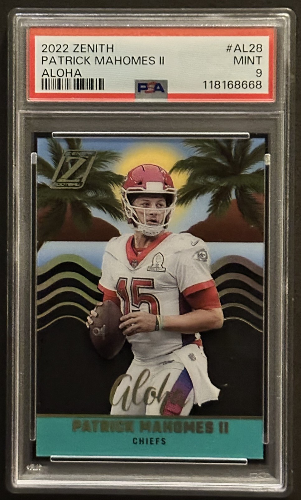 2022 Zenith Patrick Mahomes ll #AL28 Aloha PSA 9