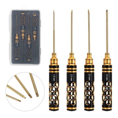 Steel Hex Screwdriver Set 4PCS Allen Wrench 1.5/2/2.5/3mm for Car Model Assembly