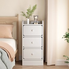 Wooden Bedroom Bedside Cabinet Furniture Storage Nightstand Side Table 3 Drawer