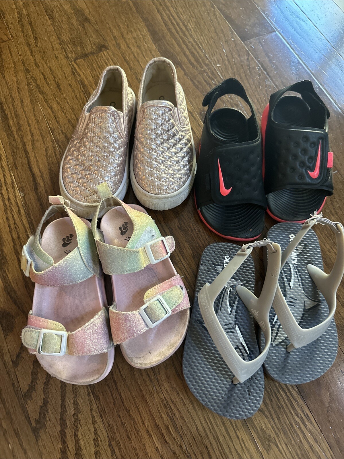 Scarpe mocassini sandali Nike oro rosa primavera estate taglia 7 bambina LOTTO DI 4
