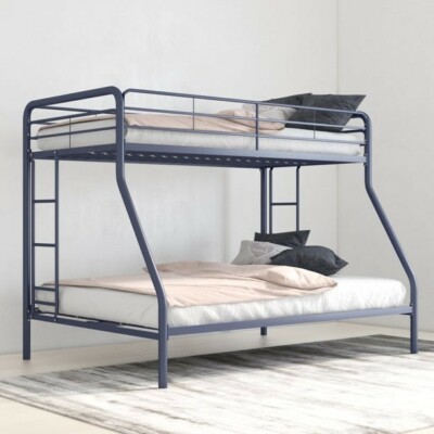 NEW Twin Over Full Bunk Beds Ladder Teens Adult Dorm Bedroom Furniture