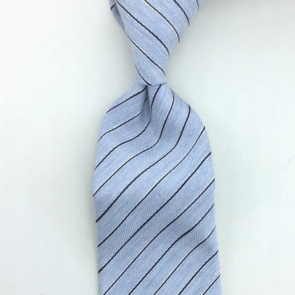 Corbata Moschino Italia Gris Glaciar Negra Lujo Seda Rayas Ajustadas L3 Nueva con Etiquetas Foto 2 de 4