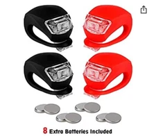 REFUN Bicycle Light - Front and Rear Silicone LED Bike Light Set (4 Pack)