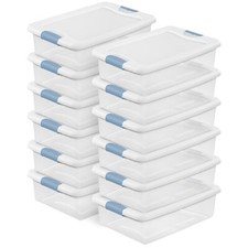 Sterilite 32 Qt Plastic Clear Stackable Latch...
