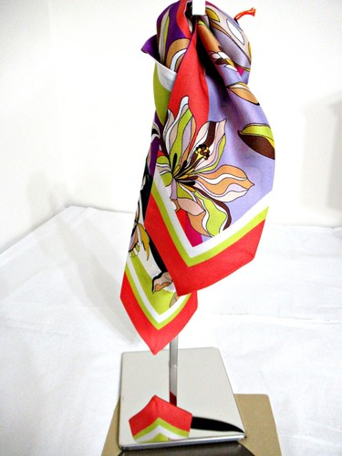 BARBIERI ITALY 100% SILK 2-SIDED ACCENT SCARF 4.5X35.5 MADE IN ITALY; NEW IN BOX - Picture 4 of 14