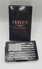 RFID Slim Wallet for men with Cash Strap and Money Clip - Husband, Daddy/Protect