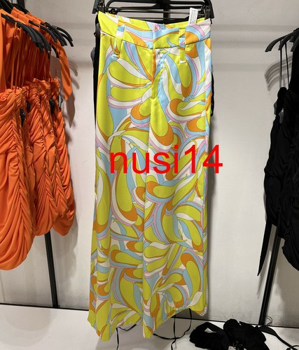 PRINTED TROUSERS WIDE-LEG PANT XS 