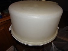 Contenedor grande Tupperware 1257 con base moteada * Porta pasteles *