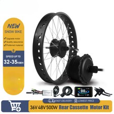 36V 48V 500W 20 24 26in Snow Ebike Fat Tire Brushless Rear Cassette Hub Motor