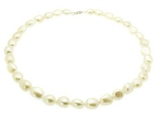 Baroque Pearl Necklace Sterling Silver Clasp Large Unique Cultured Pearls