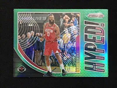 2019-20 Panini Prizm James Harden Get Hyped Green Prizm #5  Houston Rockets