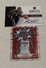 Kawhi Leonard Spurs Momentous Signed Rookie & Optic My House (2) Card Lot!