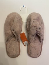 Gilligan O'Malley Womens Palm Beach Pink Memory Foam Fur Slippers Large 9-10