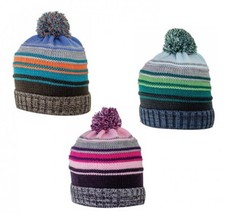 Kids Outdoor Winter Knit Striped Hat / Beanie All Colours Hats Fits All Sizes