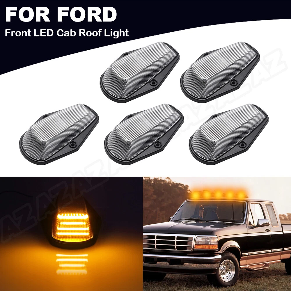 5x LED Cab Roof Running Marker Light Clear Lens For 1984-1997 F-150 F-250 F-350