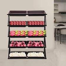 Market Retail Display Rack Shelf + 10x Merchandiser Fruit Vegetable Snack Basket