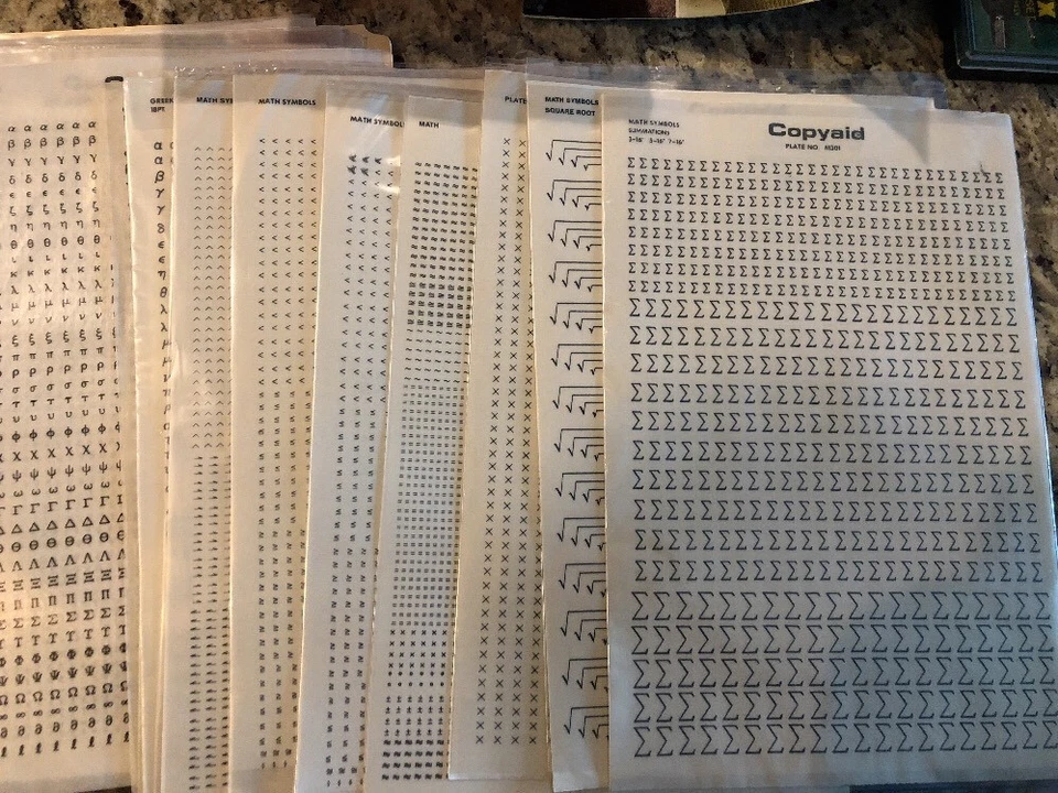 Vintage Copyaid Graphic Symbol Aids Catalog 7 And 22 NEW Transfer Plates  RARE - Image 4 of 4