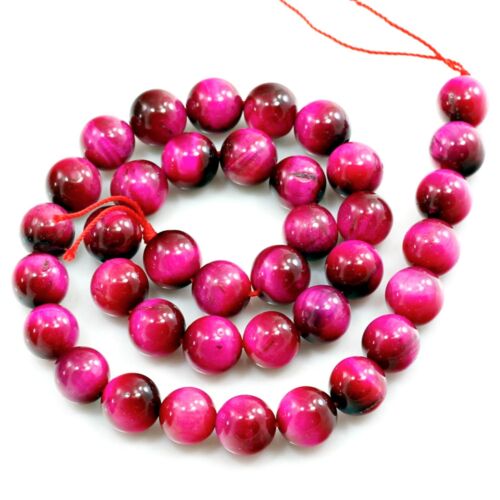 Gemstone Hot Pink Natural Tiger eye Round Loose Beads 15" strand 4 6mm 8 10mm 12 - Picture 12 of 18