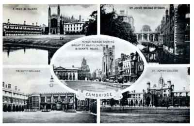 Multiple Views Of Cambridge England Black And White Postcard