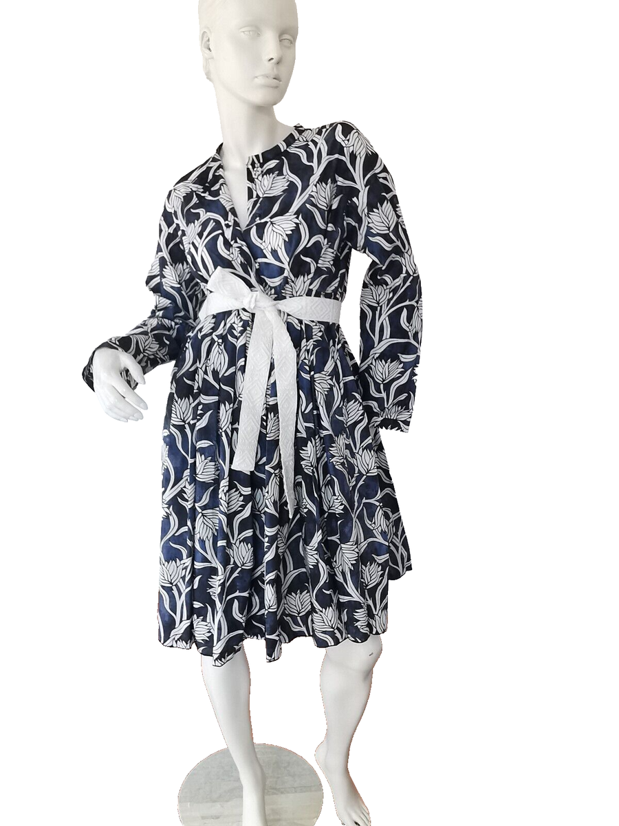 'S MAX MARA  Printed COTTON Dress 12Usa_ 14Uk_ 42De_ 46It_ 44Fr