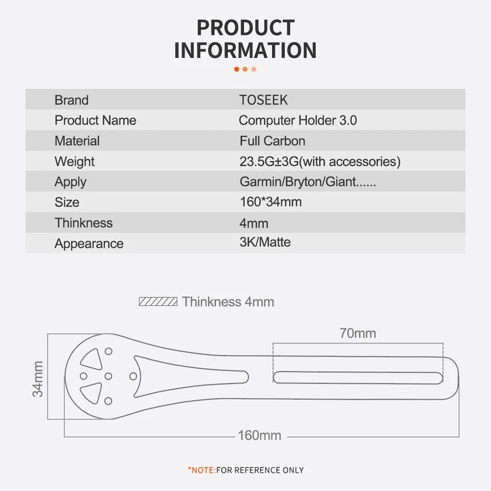 Bike Computer Holder Carbon Cycling Stopwatch Speedometer Mount Light Holder - Image 3 of 4