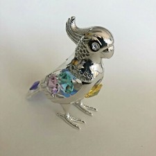 Parot, Silver Plated Plated Figurine, Crystal Temptation, NEW