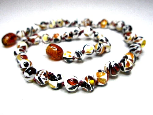 NATURAL BALTIC AMBER NECKLACE mosaik 30 cm
