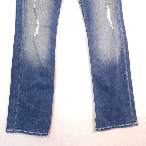 BKE Stella Boot Womens Distressed Denim Blue Jeans Size 25 ( Measures 28x31 ) - Picture 10 of 22