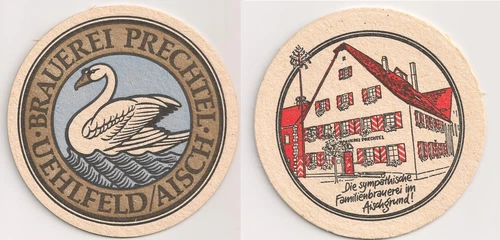 Brewery Prechtel, Ühlfeld - old beer mat "family brewery in Aischgrund"