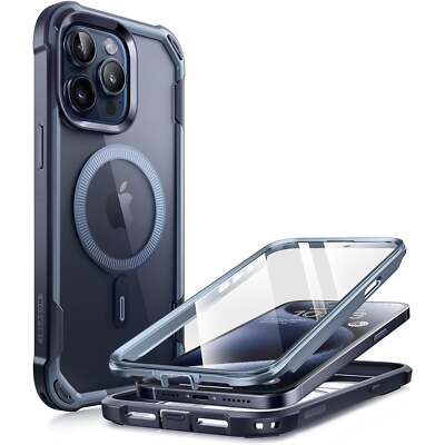Handyhülle für iPhone 15 Pro Max Supcase Case Cover Futeral Tasche Dunkelblau
