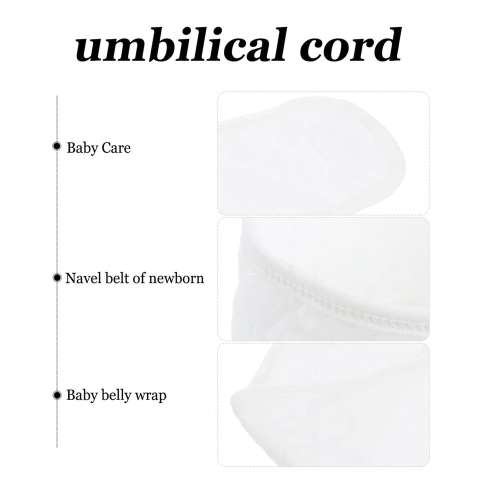 ULTNICE Baby Belly Button Band Navel Belt Newborn Umbilical Cord White