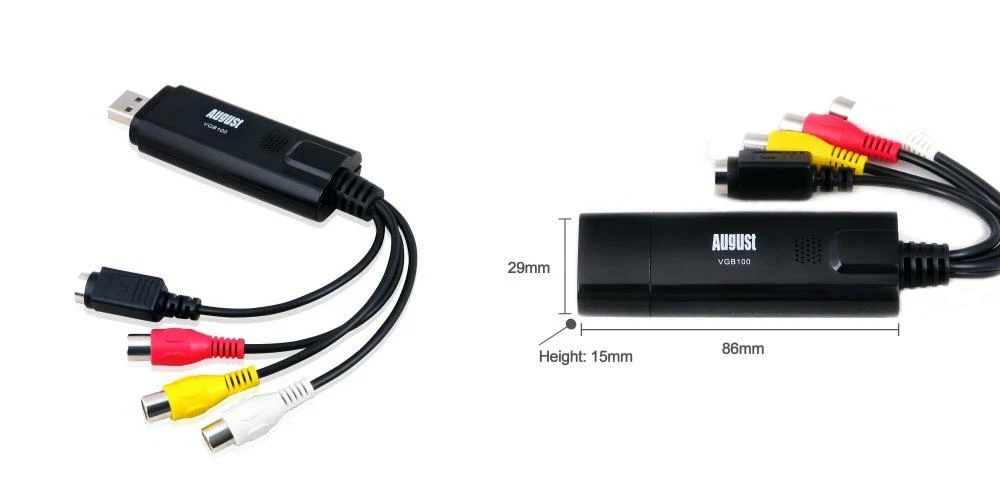 August VGB100 - External USB Video Capture Card - S /