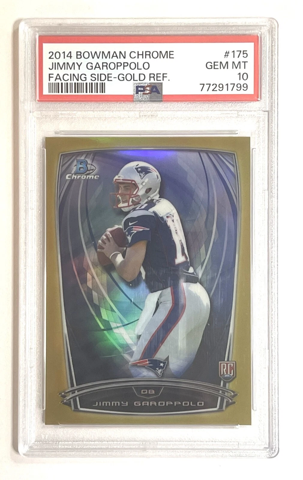 Jimmy Garoppolo Bowman Chrome #175 Facing Side-Gold Refractor