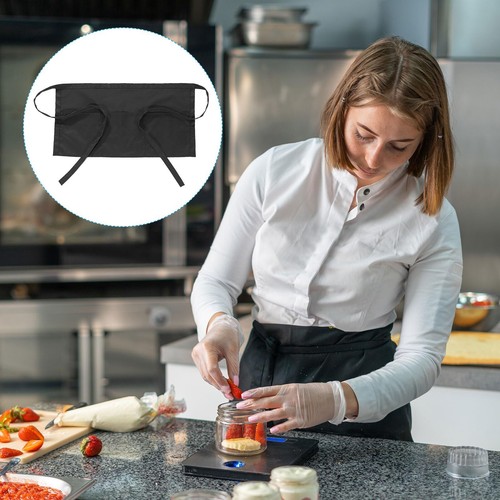 Waist Apron 2 Pack Waitress Short Apron Water Resistant with 3 Pockets for Wo... - Picture 6 of 6