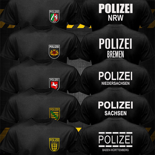 Germany Police T-Shirt - GSG SEK Bundespolizei Landespolizei Design, Black Cotton Tee