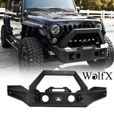 4IN1 Heavy Steel Adaptable Front Bumper w/D-Ring For 2007-2018 Jeep Wrangler JK