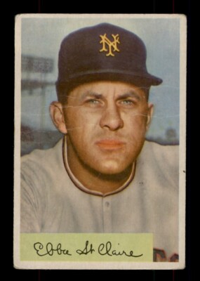 1954 BOWMAN #128 EBBA ST CLAIRE NEW YORK GIANTS (CREASE)