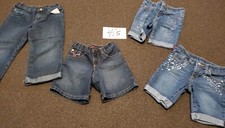 Pre Owned Lot Of 4 Girls Blue Jean Shorts Size 4 5