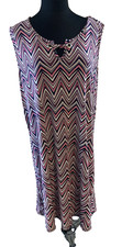 Womens' Dress Size 1X. Zig-zap multicolor midi