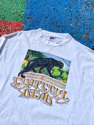 VTG 1989 Grateful Dead Save Rainforest Black Panther L/S Graphic