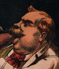 1880s Capadura Cigar Tobacco Man Smoking Giant Cigar Mug Of Beer F170