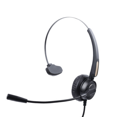 Mono Office Headphone with Microphone Headset with RJ9 Jack & 3.5mm Connector
