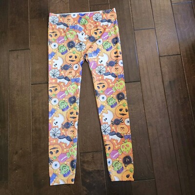 No Boundaries Women's Junior Orange Halloween Theme Leggings Size XL  15/17