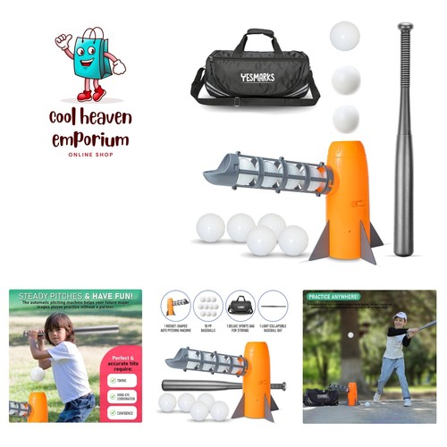 Kids Auto Baseball Pitching Machine Outdoor Toy Set - Training ...