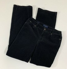 Women's TALBOTS Curvy Size 8 Black Corduroy Pants Cords