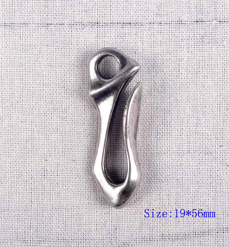 5pcs Solid Silver Punk Biker Purse Wallet Key Chain Hook Fob Clip