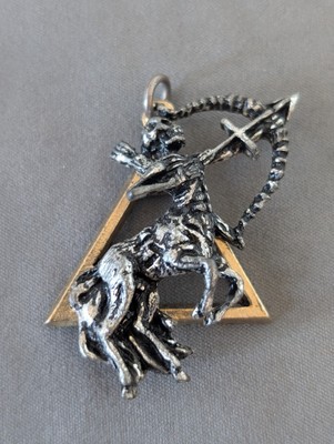 The Alchemy Carta Gothic Sagittarius Zodiac Pendant 1990 Skeleton Centaur Pewter