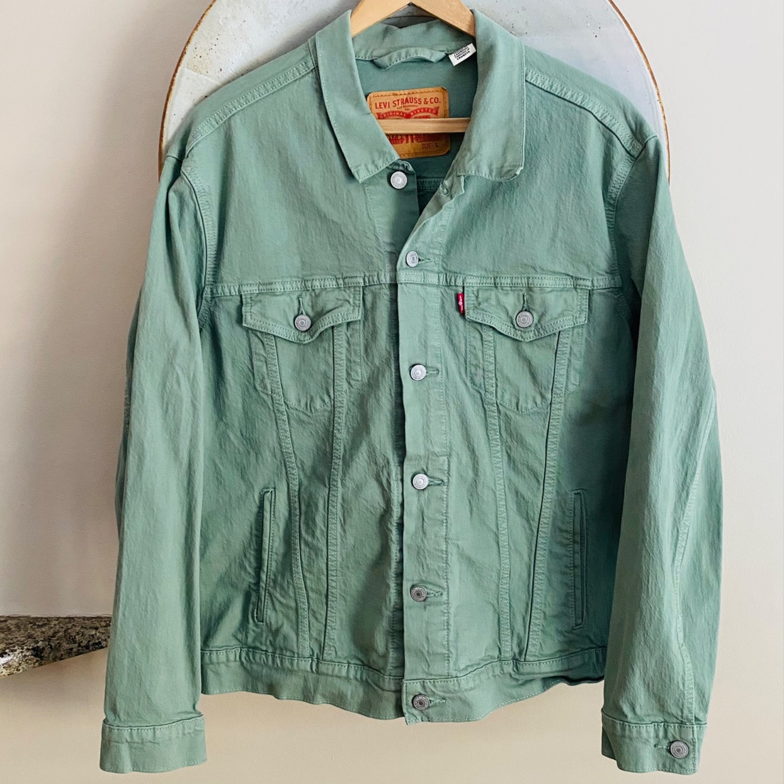 Levi's Original Women's Trucker Jean Jacket Olive Green Deni
